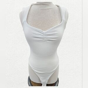 Forever 21 White Sleeveless Bodysuit